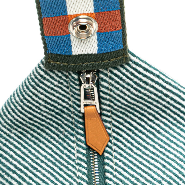 エルメス ブリッドアブラックPM ハンドバッグ グリーン ブルー オレンジ キャンバス レディース HERMES 【中古】