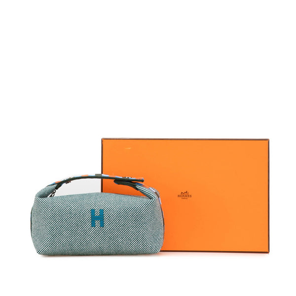 エルメス ブリッドアブラックPM ハンドバッグ グリーン ブルー オレンジ キャンバス レディース HERMES 【中古】