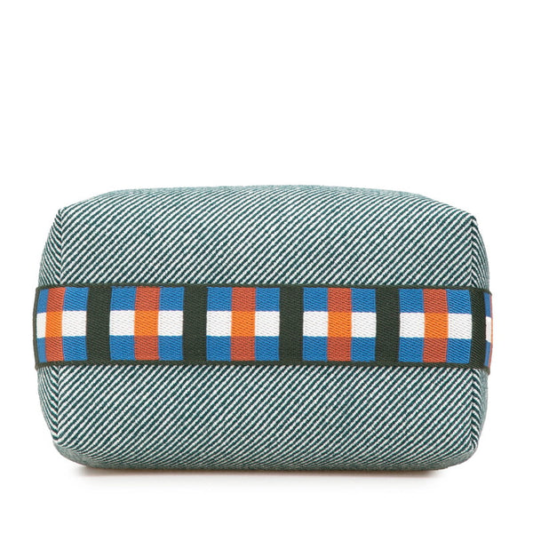 エルメス ブリッドアブラックPM ハンドバッグ グリーン ブルー オレンジ キャンバス レディース HERMES 【中古】