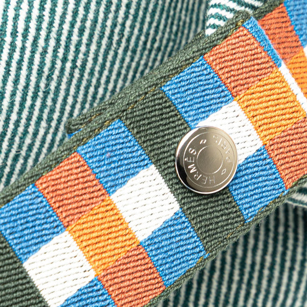 エルメス ブリッドアブラックPM ハンドバッグ グリーン ブルー オレンジ キャンバス レディース HERMES 【中古】