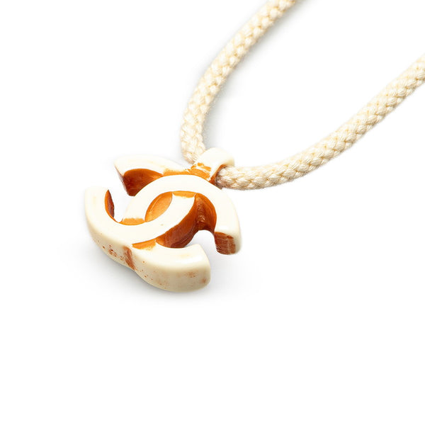 シャネル ココマーク チョーカー ネックレス ホワイト プラスチック レディース CHANEL 【中古】