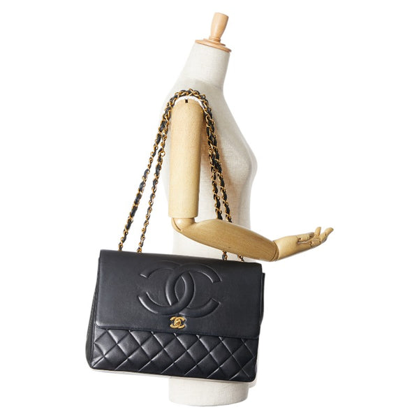 シャネル マトラッセ ココマーク チェーン ショルダーバッグ ハンドバッグ ブラック ラムスキン レディース CHANEL 【中古】
