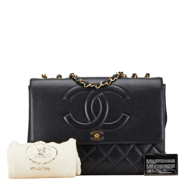 シャネル マトラッセ ココマーク チェーン ショルダーバッグ ハンドバッグ ブラック ラムスキン レディース CHANEL 【中古】