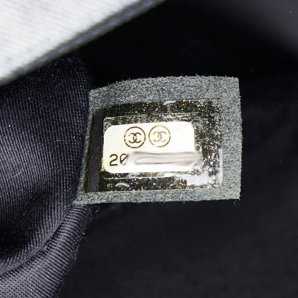 シャネル ココマーク パッチワーク チェーン ショルダーバッグ ハンドバッグ ブルー シルバー マルチカラー デニム キャビアスキン レディース CHANEL 【中古】