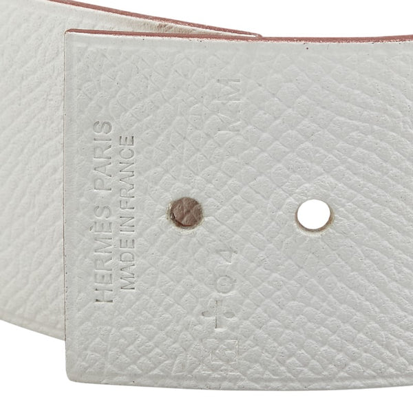 エルメス バングル ホワイト ヴォーエプソン メッキ レディース HERMES 【中古】