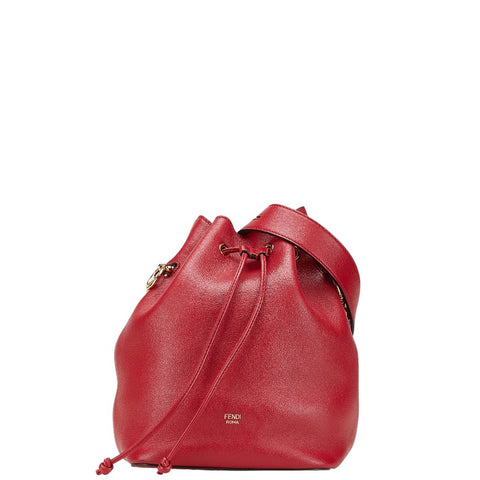 フェンディ モントレゾール ショルダーバッグ 8BT298 レッド レザー レディース FENDI 【中古】