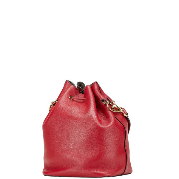 フェンディ モントレゾール ショルダーバッグ 8BT298 レッド レザー レディース FENDI 【中古】