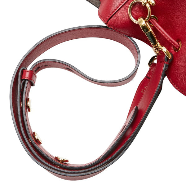 フェンディ モントレゾール ショルダーバッグ 8BT298 レッド レザー レディース FENDI 【中古】