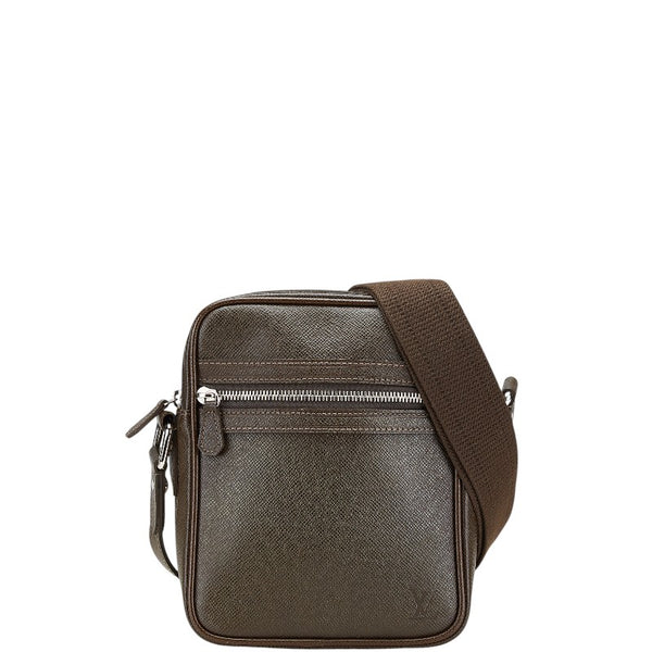 ルイ ヴィトン タイガ ディミトリ ショルダーバッグ M32468 グリズリ ブラウン レザー メンズ LOUIS VUITTON 【中古】
