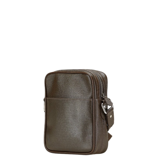 ルイ ヴィトン タイガ ディミトリ ショルダーバッグ M32468 グリズリ ブラウン レザー メンズ LOUIS VUITTON 【中古】
