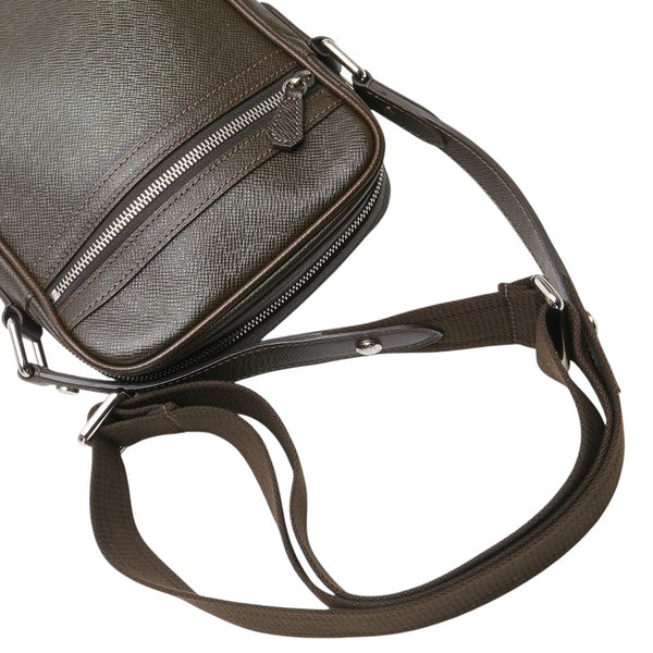ルイ ヴィトン タイガ ディミトリ ショルダーバッグ M32468 グリズリ ブラウン レザー メンズ LOUIS VUITTON 【中古】