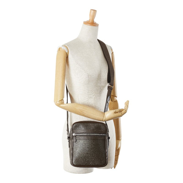 ルイ ヴィトン タイガ ディミトリ ショルダーバッグ M32468 グリズリ ブラウン レザー メンズ LOUIS VUITTON 【中古】
