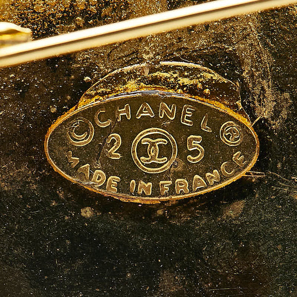 シャネル ヴィンテージ マトラッセ ココマーク ラウンド ブローチ ゴールド メッキ レディース CHANEL 【中古】