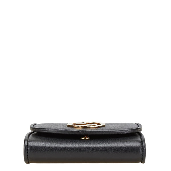 グッチ ブロンディ ミディアム チェーンウォレット ショルダーバッグ 725219 ブラック ゴールド レザー レディース GUCCI 【中古】