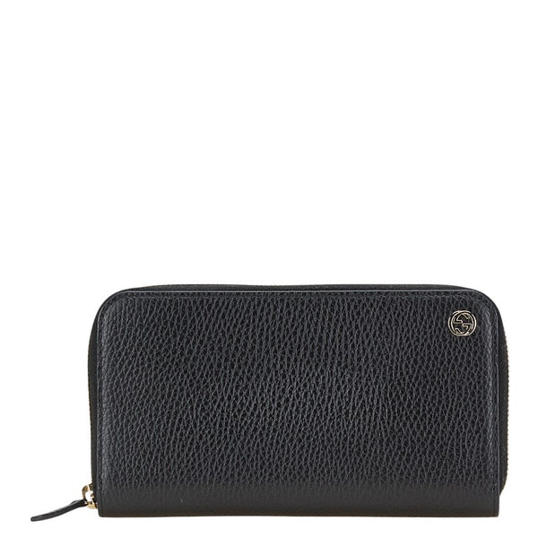 グッチ インターロッキングG 長財布 ラウンドファスナー 509644 ブラック レザー メンズ GUCCI 【中古】