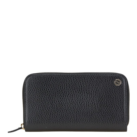 グッチ インターロッキングG 長財布 ラウンドファスナー 509644 ブラック レザー メンズ GUCCI 【中古】