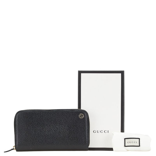 グッチ インターロッキングG 長財布 ラウンドファスナー 509644 ブラック レザー メンズ GUCCI 【中古】