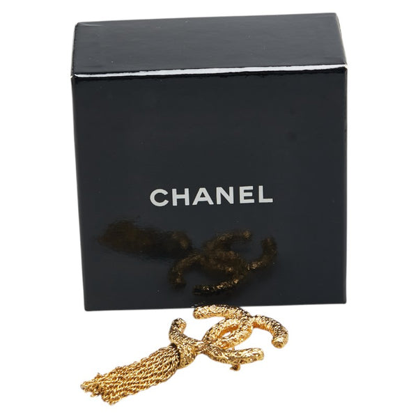 シャネル ヴィンテージ 溶岩 ココマーク ラージ フリンジ  ブローチ ゴールド メッキ レディース CHANEL 【中古】