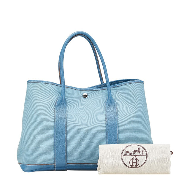 エルメス ガーデンパーティPM ハンドバッグ ブルージーン トワルオフィシエ フィヨルド レディース HERMES 【中古】