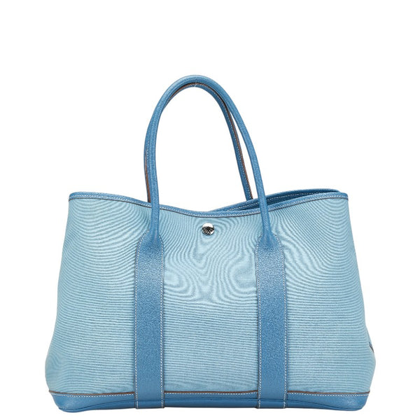 エルメス ガーデンパーティPM ハンドバッグ ブルージーン トワルオフィシエ フィヨルド レディース HERMES 【中古】