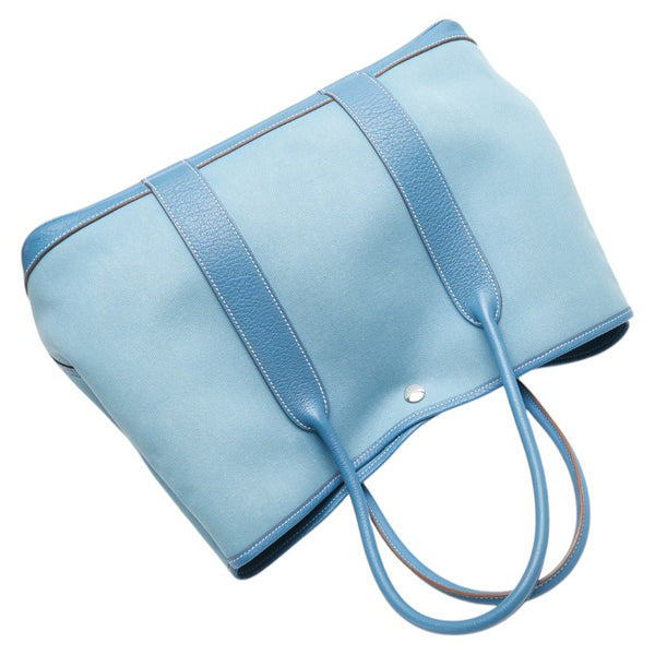 エルメス ガーデンパーティPM ハンドバッグ ブルージーン トワルオフィシエ フィヨルド レディース HERMES 【中古】