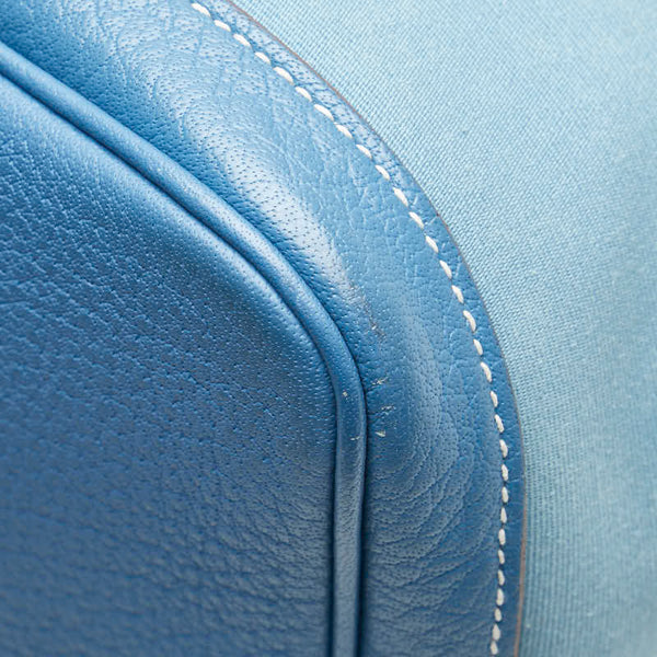エルメス ガーデンパーティPM ハンドバッグ ブルージーン トワルオフィシエ フィヨルド レディース HERMES 【中古】