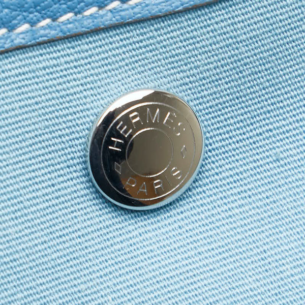 エルメス ガーデンパーティPM ハンドバッグ ブルージーン トワルオフィシエ フィヨルド レディース HERMES 【中古】