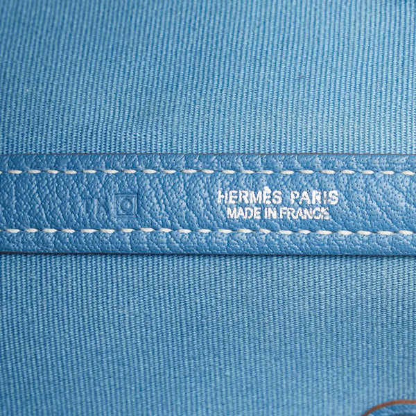 エルメス ガーデンパーティPM ハンドバッグ ブルージーン トワルオフィシエ フィヨルド レディース HERMES 【中古】