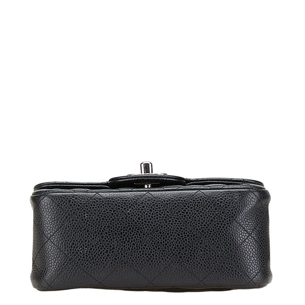シャネル ミニマトラッセ ココマーク チェーン ショルダーバッグ ブラック シルバー キャビアスキン レディース CHANEL 【中古】