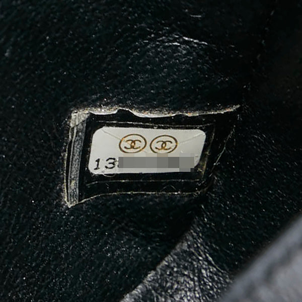シャネル ミニマトラッセ ココマーク チェーン ショルダーバッグ ブラック シルバー キャビアスキン レディース CHANEL 【中古】
