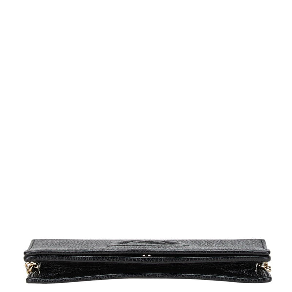 グッチ インターロッキングG ソーホー チェーン ショルダーバッグ ウォレットバッグ 598211 ブラック レザー レディース GUCCI 【中古】