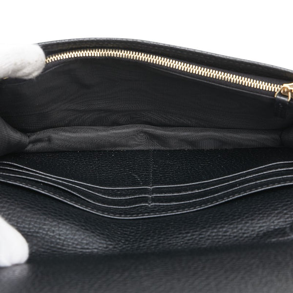 グッチ インターロッキングG ソーホー チェーン ショルダーバッグ ウォレットバッグ 598211 ブラック レザー レディース GUCCI 【中古】