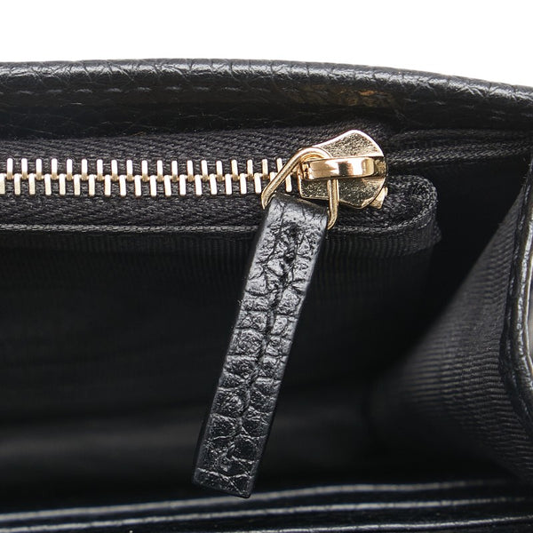 グッチ インターロッキングG ソーホー チェーン ショルダーバッグ ウォレットバッグ 598211 ブラック レザー レディース GUCCI 【中古】