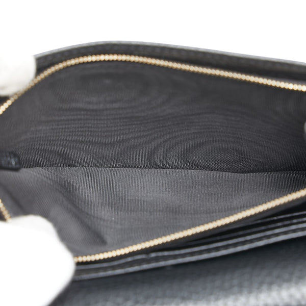 グッチ インターロッキングG ソーホー チェーン ショルダーバッグ ウォレットバッグ 598211 ブラック レザー レディース GUCCI 【中古】