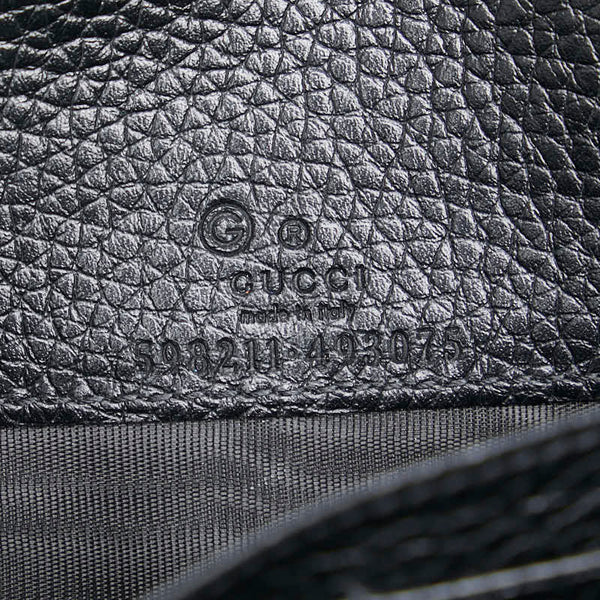グッチ インターロッキングG ソーホー チェーン ショルダーバッグ ウォレットバッグ 598211 ブラック レザー レディース GUCCI 【中古】