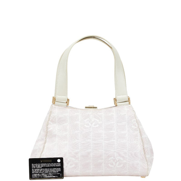 シャネル ニュートラベルライン ココマーク ハンドバッグ ピンク ホワイト ナイロン レザー レディース CHANEL 【中古】