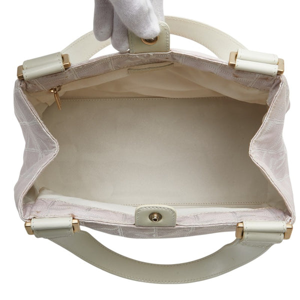 シャネル ニュートラベルライン ココマーク ハンドバッグ ピンク ホワイト ナイロン レザー レディース CHANEL 【中古】