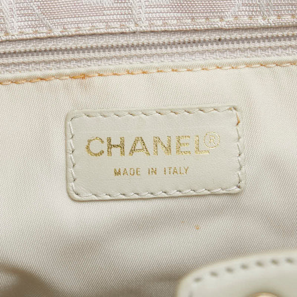 シャネル ニュートラベルライン ココマーク ハンドバッグ ピンク ホワイト ナイロン レザー レディース CHANEL 【中古】