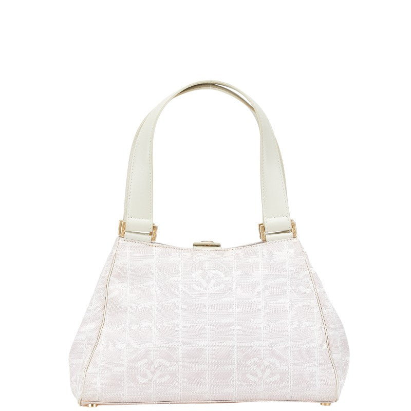 シャネル ニュートラベルライン ココマーク ハンドバッグ ピンク ホワイト ナイロン レザー レディース CHANEL 【中古】