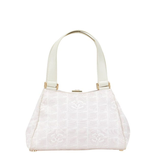 シャネル ニュートラベルライン ココマーク ハンドバッグ ピンク ホワイト ナイロン レザー レディース CHANEL 【中古】