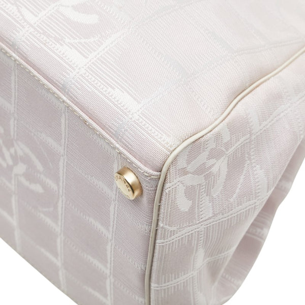 シャネル ニュートラベルライン ココマーク ハンドバッグ ピンク ホワイト ナイロン レザー レディース CHANEL 【中古】