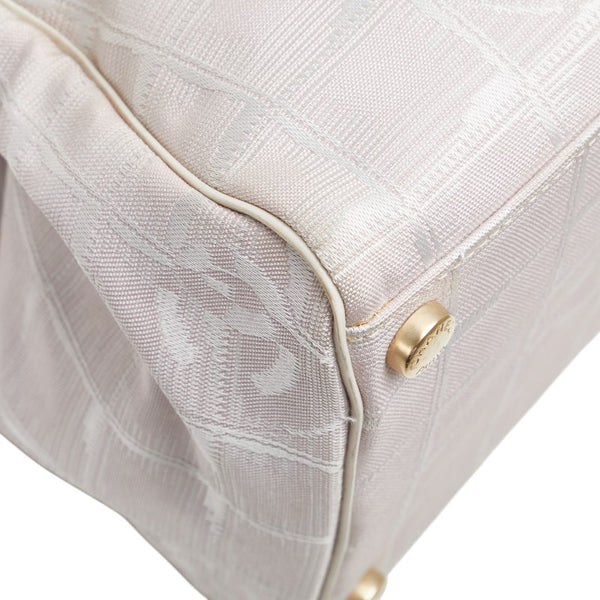 シャネル ニュートラベルライン ココマーク ハンドバッグ ピンク ホワイト ナイロン レザー レディース CHANEL 【中古】