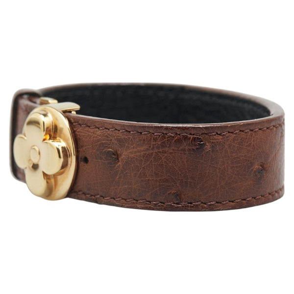 ルイ ヴィトン グッドラック ブレス ブレスレット M64441 ブラウン ゴールド オーストリッチ メッキ レディース LOUIS VUITTON 【中古】
