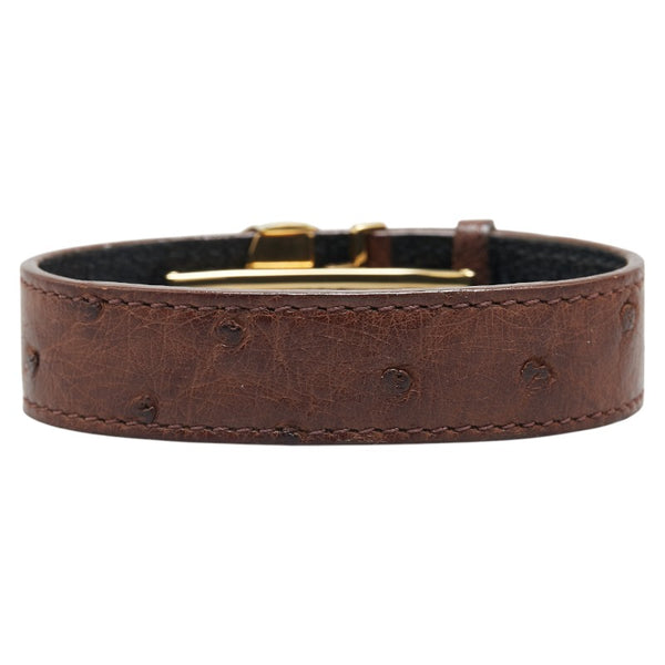 ルイ ヴィトン グッドラック ブレス ブレスレット M64441 ブラウン ゴールド オーストリッチ メッキ レディース LOUIS VUITTON 【中古】