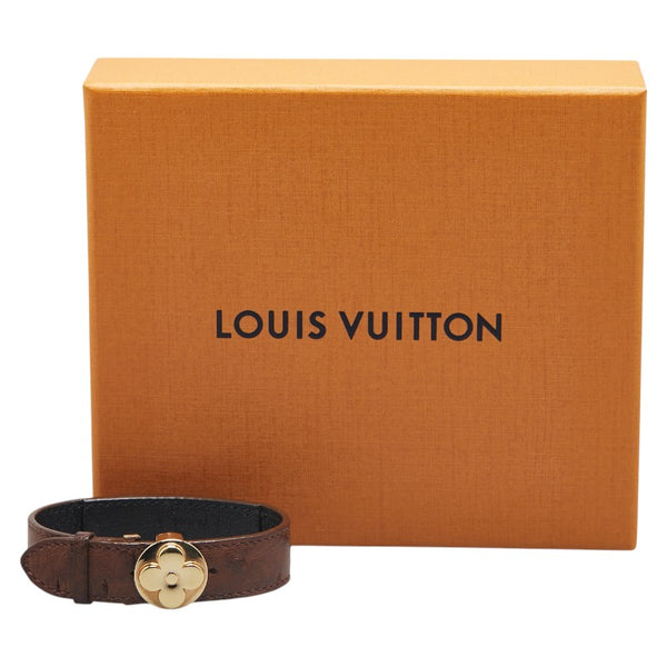 ルイ ヴィトン グッドラック ブレス ブレスレット M64441 ブラウン ゴールド オーストリッチ メッキ レディース LOUIS VUITTON 【中古】