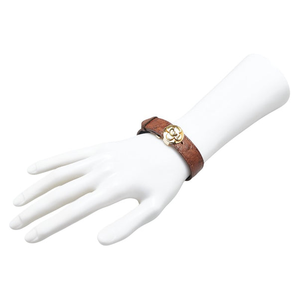 ルイ ヴィトン グッドラック ブレス ブレスレット M64441 ブラウン ゴールド オーストリッチ メッキ レディース LOUIS VUITTON 【中古】