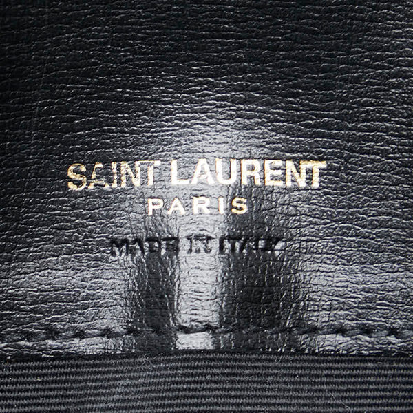 サンローラン YSLロゴ ショルダーバッグ スマホポーチ ブラック レザー レディース SAINT LAURENT 【中古】
