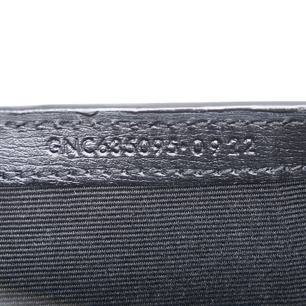 サンローラン YSLロゴ ショルダーバッグ スマホポーチ ブラック レザー レディース SAINT LAURENT 【中古】