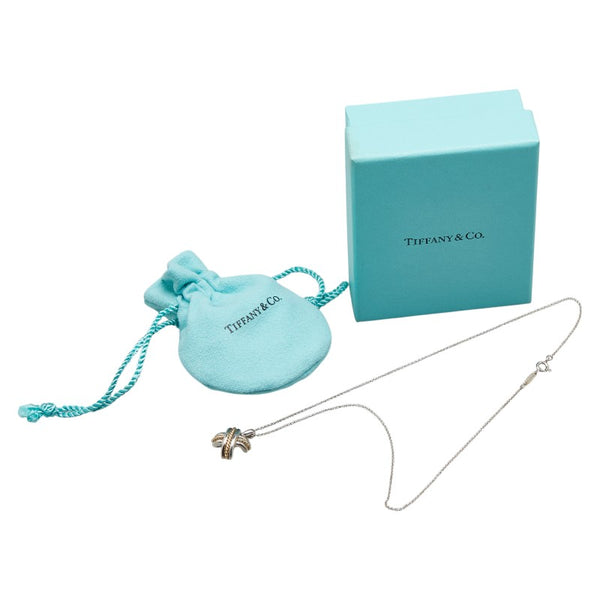 ティファニー シグネチャー コンビ ネックレス SV925 シルバー K18YG イエローゴールド レディース TIFFANY&Co. 【中古】