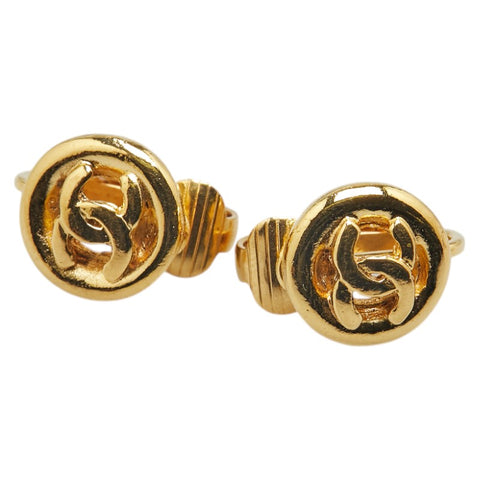 シャネル ココマーク ラウンド サークル イヤリング ゴールド メッキ レディース CHANEL 【中古】